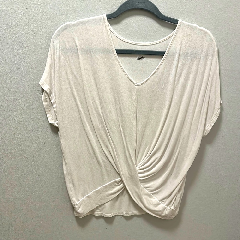 White Twist Front Tshirt American Eagle
